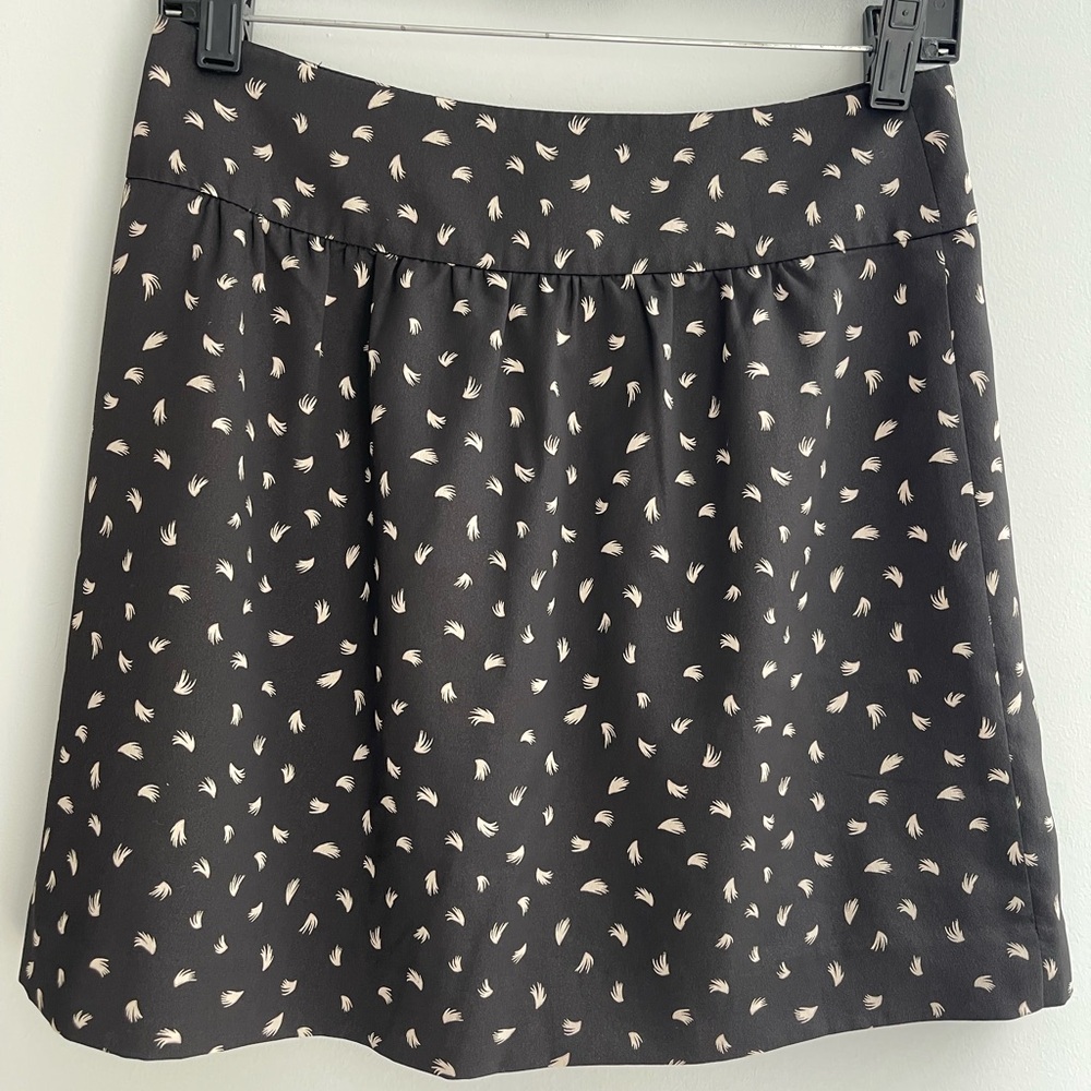 LOFT Black Skirt with White Pattern